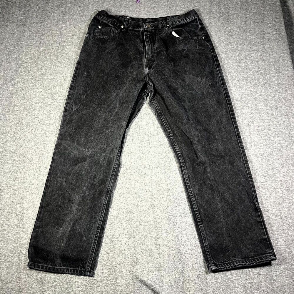 Wrangler Authentics Jeans Mens 36x30 Denim Relaxed Fit Pants Vintage Black